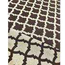 Tecido Jacquard Fio Tinto Geométrico Marrom e Bege - 1,40m de Largura