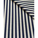 Tecido Jacquard Fio Tinto Listrado Estreito Azul Marinho - 2,80m de Largura