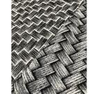 Tecido Jacquard Fio Tinto Palha Entrelaçada Preto e Branco - 1,40m de Largura