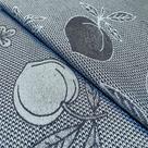 Tecido Jacquard Fio Tinto Pêssego Azul - 2,80m de Largura