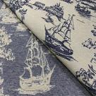 Tecido Jacquard Fio Tinto Versalhes Toile de Jouy Azul Marinho - 2,80m de Largura Tecido Jacquard Fio Tinto Versalhes Toile de Jouy Azul Marinho - 2,80m de Largura