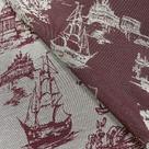 Tecido Jacquard Fio Tinto Versalhes Toile de Jouy Marsala - 2,80m de Largura