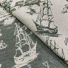 Tecido Jacquard Fio Tinto Versalhes Toile de Jouy Verde - 2,80m de Largura