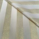 Tecido Jacquard Lurex Branco e Dourado Listrado - 2,80m de Largura