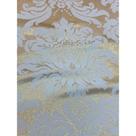 Tecido Jacquard Lurex Branco e Dourado Medalhão - 2,80m de Largura