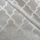 Tecido Jacquard Lurex Branco e Prata Geométrico - 2,80m de Largura