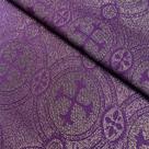 Tecido Jacquard Lurex Litúrgico Roxo - 1,40m de Largura