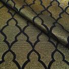 Tecido Jacquard Lurex Preto e Dourado Geométrico - 2,80m de Largura