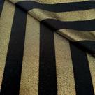 Tecido Jacquard Lurex Preto e Dourado Listrado - 2,80m de Largura