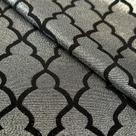 Tecido Jacquard Lurex Preto e Prata Geométrico - 2,80m de Largura