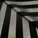 Tecido Jacquard Lurex Preto e Prata Listrado - 2,80m de Largura