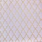 Tecido Jacquard Luxo Branco com Dourado Geométrico - Largura 2.80m