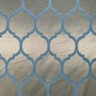 Tecido Jacquard Tradicional Geométrico Azul e Dourado - 2,80m de Largura