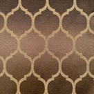 Tecido Jacquard Tradicional Geométrico Marrom e Bege - 2,80m de Largura