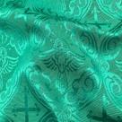 Tecido Jacquard Tradicional Litúrgico Arabesco Verde - 2,80m de Largura