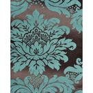 Tecido Jacquard Tradicional Medalhão Marrom e Turquesa - 2,80m de Largura Tecido Jacquard Tradicional Medalhão Marrom e Turquesa - 2,80m de Largura