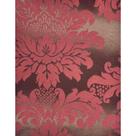 Tecido Jacquard Tradicional Medalhão Marrom e Vermelho - 2,80m de Largura