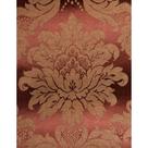 Tecido Jacquard Tradicional Medalhão Marsala e Bege - 2,80m de Largura