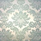 Tecido Jacquard Verde com Prata Medalhão 2.80m de Largura