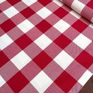 Tecido Jacquard Xadrez Vermelho 96% Algodão - 100x160cm de Largura