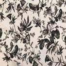 Tecido Linho Estampado Floral Preto - 1,50m de Largura