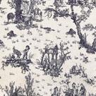 Tecido Linho Estampado Toile de Jouy Azul - 1,50m de Largura