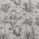 Tecido Linho Estampado Toile de Jouy Bege - 1,50m de Largura