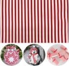 Tecido listrado vermelho e branco com 150 cm de largura para costura DIY
