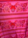 Tecido Malha de Algodão Premium Floral Bordado Rosa/Vermelho (0,50cm x 1,40mts)