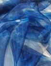 Tecido Organza Digital Água e Fogo Azul Preto e Brinde da Loja