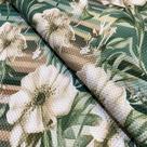 Tecido Oslo Estampado Floral Verde Oliva - 1,40m de Largura