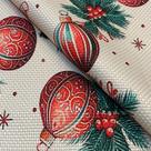 Tecido Oslo Estampado Natalino Bolas de Natal - 1,40m de Largura