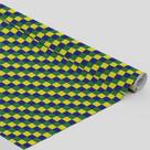 Tecido Oxford Estampado Brasil Formas Quadradas Cores Diversas Azul Verde e Amarela - 1,40m
