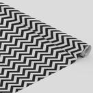 Tecido Oxford Estampado Chevron Branco e Preto - 1,40m