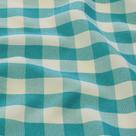 Tecido Oxford Estampado Xadrez 100% Poliéster Rolo 2 Metros Cor:Azul Turquesa 2cm