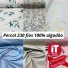 tecido percal 230 fios 100% algodão 1 metro x 2,50 de largura Estampado e liso