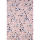 Tecido Percal Estampado Floral Cinza Fundo Rose 150 Fios - 2,50m de Largura