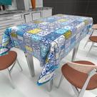 Tecido Plástico Térmico Estampado Azulejo Português Azul - 1,40m Largura
