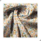 Tecido Poliéster Estampado Jacquard Festa Junina Igreja, Bandeirinhas e Pessoas - 1,40m