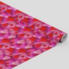 Tecido Poliéster Estampado Namorados Coração Rosa e Vermelho- 1,40m