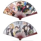 Tecido portátil Folding Fans Anime Demons Slayers e 2 peças de bambu