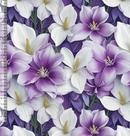 Tecido Sarja Impermeável Flores Magnólias Lilás e Roxo
