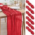 Tecido Table Runner Asee'm Cheesecloth 3 m de gaze boho vermelha x6 Tecido Table Runner Asee'm Cheesecloth 3 m de gaze boho vermelha x6
