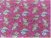 Tecido Tricoline Coleção Bebê Gato Fundo Pink 0,50 x 1,50 Metros