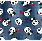 Tecido tricoline coleção panda cor marinho 0,50x1,50 metros