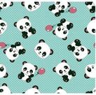 Tecido Tricoline Coleção Panda Cor Tiffany 0,50x1,50 Mts