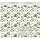 Tecido Tricoline Digital Cute Girls floral em hexágono 50 x 150 cm