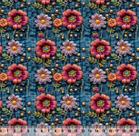 Tecido Tricoline Digital Flores Perola Fundo Jeans - 95905