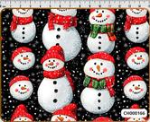 Tecido Tricoline Digital Natal Coleção Cozy Bonecos de Neve 100% Algodão 50x150cm Fernando Maluhy com Fundo Escuro