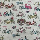 Tecido Tricoline Estampado Bicicleta